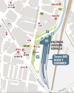 Mapa estación AVE Valencia